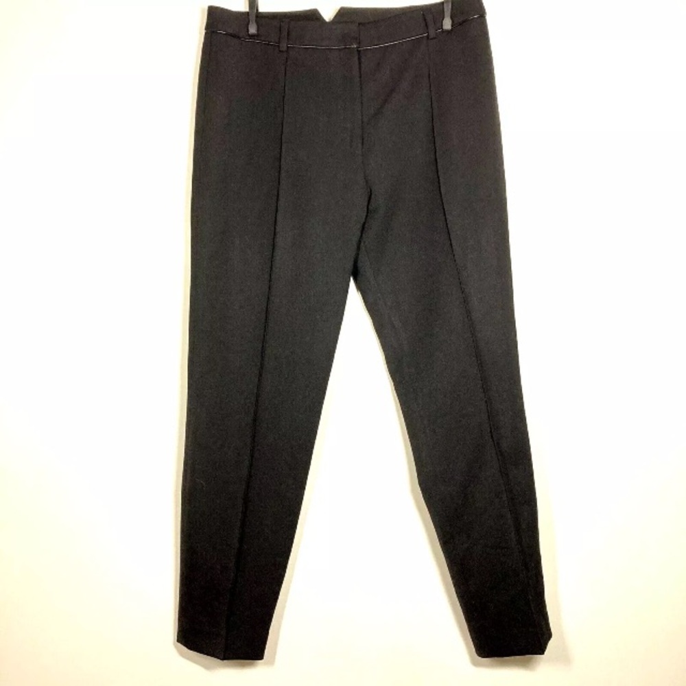 The Fold London Dress Pants UK 12 US 8 
Pintuck Tapered Trouser wool bl 28.5 ins